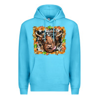 Ocean Blue highland cow Premium Hoodie - JahusDesignShop
