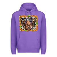 Purple highland cow Premium Hoodie - JahusDesignShop