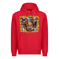 Red highland cow Premium Hoodie - JahusDesignShop