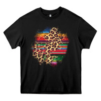 Black serape leopard patch Heavy Core Tee - AdoDesignShop