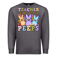 Charcoal Heather Easter Day Teacher of the sweetest peeps Premium Sweatshirt - OliviaCreatesArt