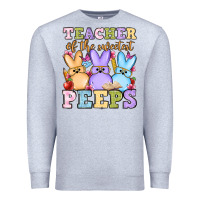 Heather Grey Easter Day Teacher of the sweetest peeps Premium Sweatshirt - OliviaCreatesArt