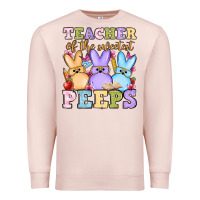 Pale Pink Easter Day Teacher of the sweetest peeps Premium Sweatshirt - OliviaCreatesArt