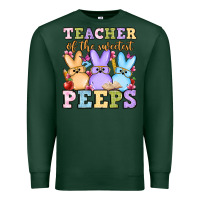 Sports Green Easter Day Teacher of the sweetest peeps Premium Sweatshirt - OliviaCreatesArt