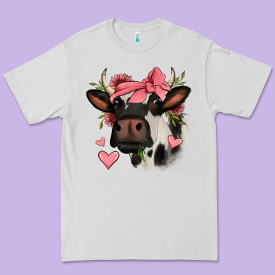 Valentines Day Cow Premium Tee Designed By Jasminsmagicworld