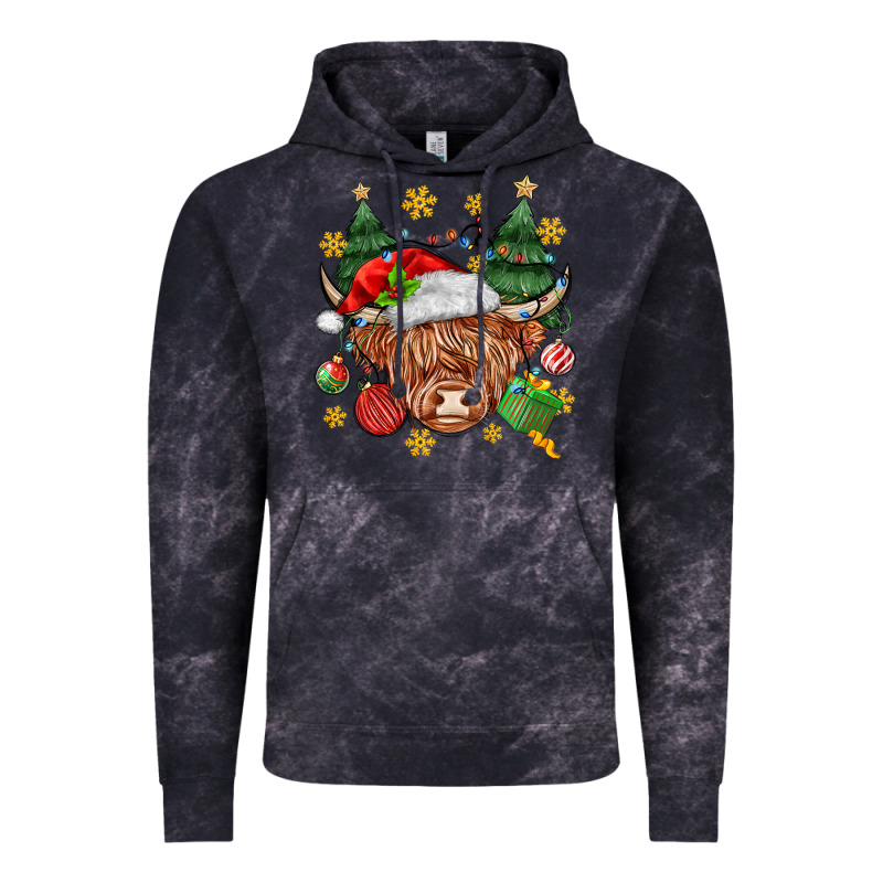 Christmas Highland Cow Vintage Hoodie by MaliasSmallBusiness | Teevron