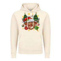 Vintage Artic Christmas highland cow Vintage Hoodie - MaliasSmallBusiness