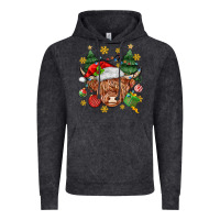 Vintage Black Christmas highland cow Vintage Hoodie - MaliasSmallBusiness