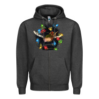 Charcoal Heather christmas black angus gnome Zipper Hoodie - CowGirlArtShop