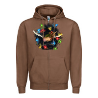 Chestnut christmas black angus gnome Zipper Hoodie - CowGirlArtShop
