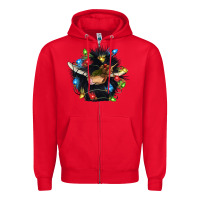 Red christmas black angus gnome Zipper Hoodie - CowGirlArtShop