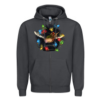 Smoke christmas black angus gnome Zipper Hoodie - CowGirlArtShop