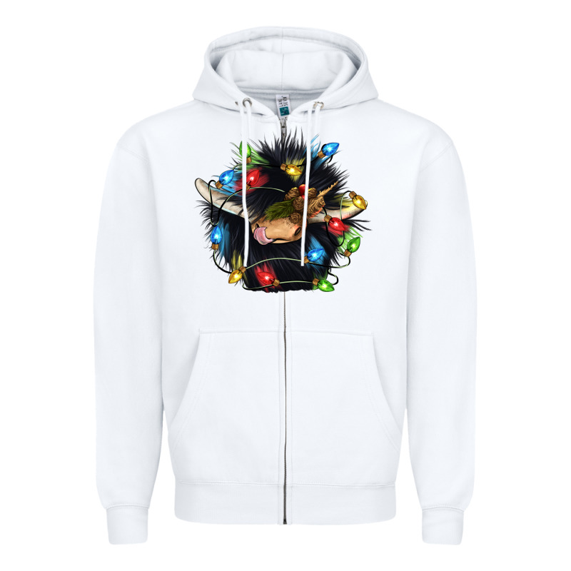Christmas Black Angus Gnome Zipper Hoodie by CowGirlArtShop | Teevron