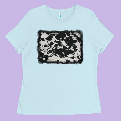 Cowhide Background Ladies Tee Designed By Adodesignshop