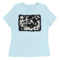 Baby Blue cowhide background Ladies Tee - AdoDesignShop