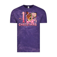 Cloud Purple my first christmas pink reindeer Vintage Tee - MaliasSmallBusiness