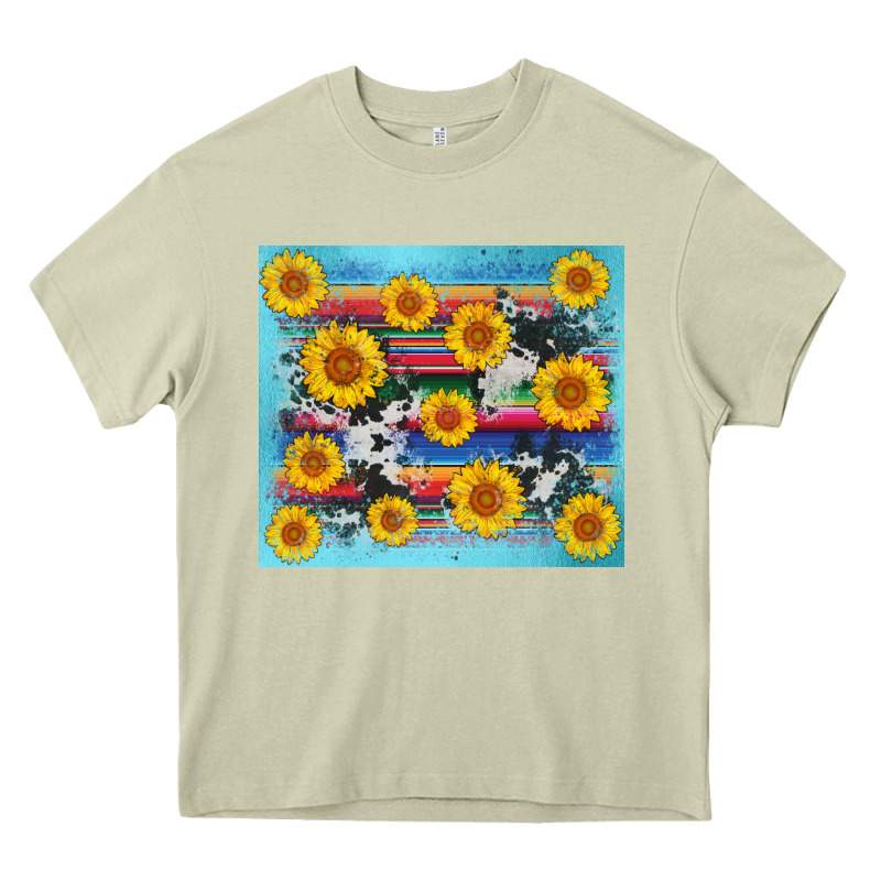 Serape Cowhide Sunflower Heavy Core Tee by AdoDesignShop | Teevron