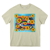Mossy serape cowhide sunflower Heavy Core Tee - AdoDesignShop