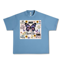Pebble Blue just breathe Urban Heavy Tee - JahusDesignShop