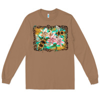 Toasted Coconut bees and lilies with leopard Long Sleeve Tee - Artiststas