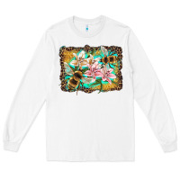 White bees and lilies with leopard Long Sleeve Tee - Artiststas