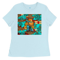 Baby Blue cowboy boots with turquoise and aztec Ladies Tee - Artiststas