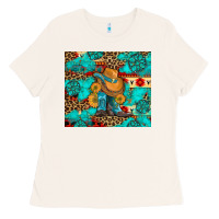 Bone cowboy boots with turquoise and aztec Ladies Tee - Artiststas