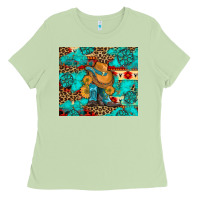 Matcha cowboy boots with turquoise and aztec Ladies Tee - Artiststas