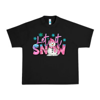 Black let it snow pink christmas snowman Urban Heavy Tee - MaliasSmallBusiness