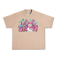 Burro let it snow pink christmas snowman Urban Heavy Tee - MaliasSmallBusiness