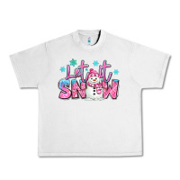 Let It Snow Pink Christmas Snowman Urban Heavy Tee | Teevron