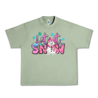 Oil Green let it snow pink christmas snowman Urban Heavy Tee - MaliasSmallBusiness