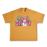 Peanut Butter let it snow pink christmas snowman Urban Heavy Tee - MaliasSmallBusiness