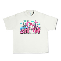 Pistachio let it snow pink christmas snowman Urban Heavy Tee - MaliasSmallBusiness