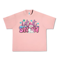 Salmon let it snow pink christmas snowman Urban Heavy Tee - MaliasSmallBusiness