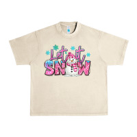 Sandshell let it snow pink christmas snowman Urban Heavy Tee - MaliasSmallBusiness