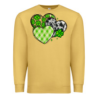 Antique Gold St. Patrick's Day cowhide hearts Premium Sweatshirt - OliviaCreatesArt