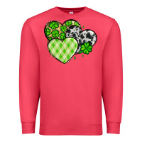 Cardinal St. Patrick's Day cowhide hearts Premium Sweatshirt - OliviaCreatesArt