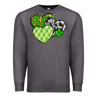 Charcoal Heather St. Patrick's Day cowhide hearts Premium Sweatshirt - OliviaCreatesArt