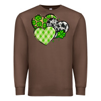 Chestnut St. Patrick's Day cowhide hearts Premium Sweatshirt - OliviaCreatesArt