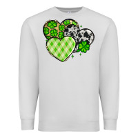 Dove Grey St. Patrick's Day cowhide hearts Premium Sweatshirt - OliviaCreatesArt