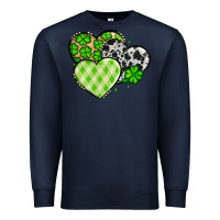 Navy St. Patrick's Day cowhide hearts Premium Sweatshirt - OliviaCreatesArt