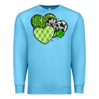 Ocean Blue St. Patrick's Day cowhide hearts Premium Sweatshirt - OliviaCreatesArt