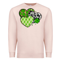 Pale Pink St. Patrick's Day cowhide hearts Premium Sweatshirt - OliviaCreatesArt