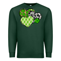 Sports Green St. Patrick's Day cowhide hearts Premium Sweatshirt - OliviaCreatesArt