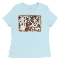 Baby Blue cowhide background Ladies Tee - AdoDesignShop