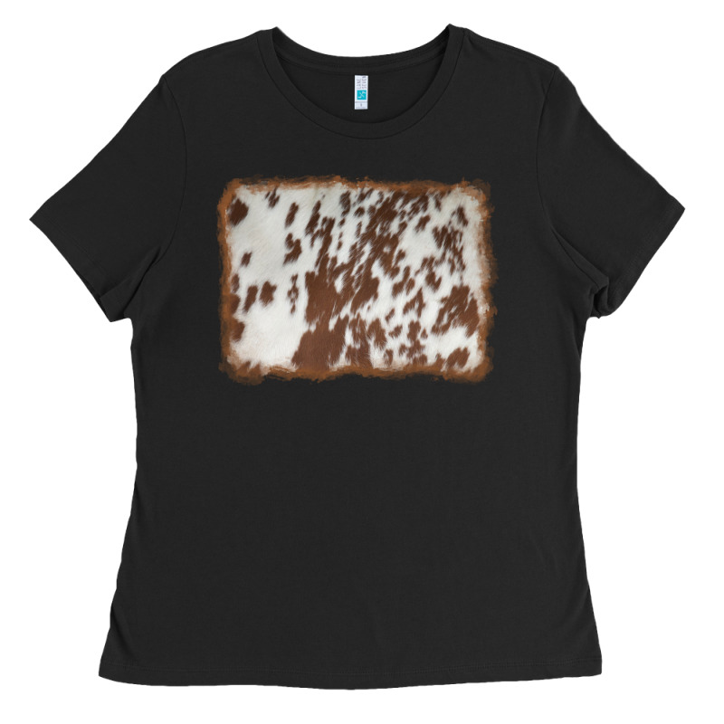 Cowhide Background Ladies Tee by AdoDesignShop | Teevron
