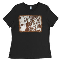 Black cowhide background Ladies Tee - AdoDesignShop