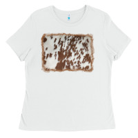 White cowhide background Ladies Tee - AdoDesignShop