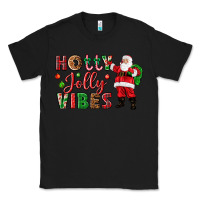 Black Holly Jolly vibes Christmas with Santa Classic Tee - NancyCooperArtShop